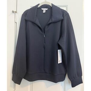 NWT Athleta Navy Blue Allure 1/4 Zip-Up Long Sleeve Sweatshirt Large Retail $99
